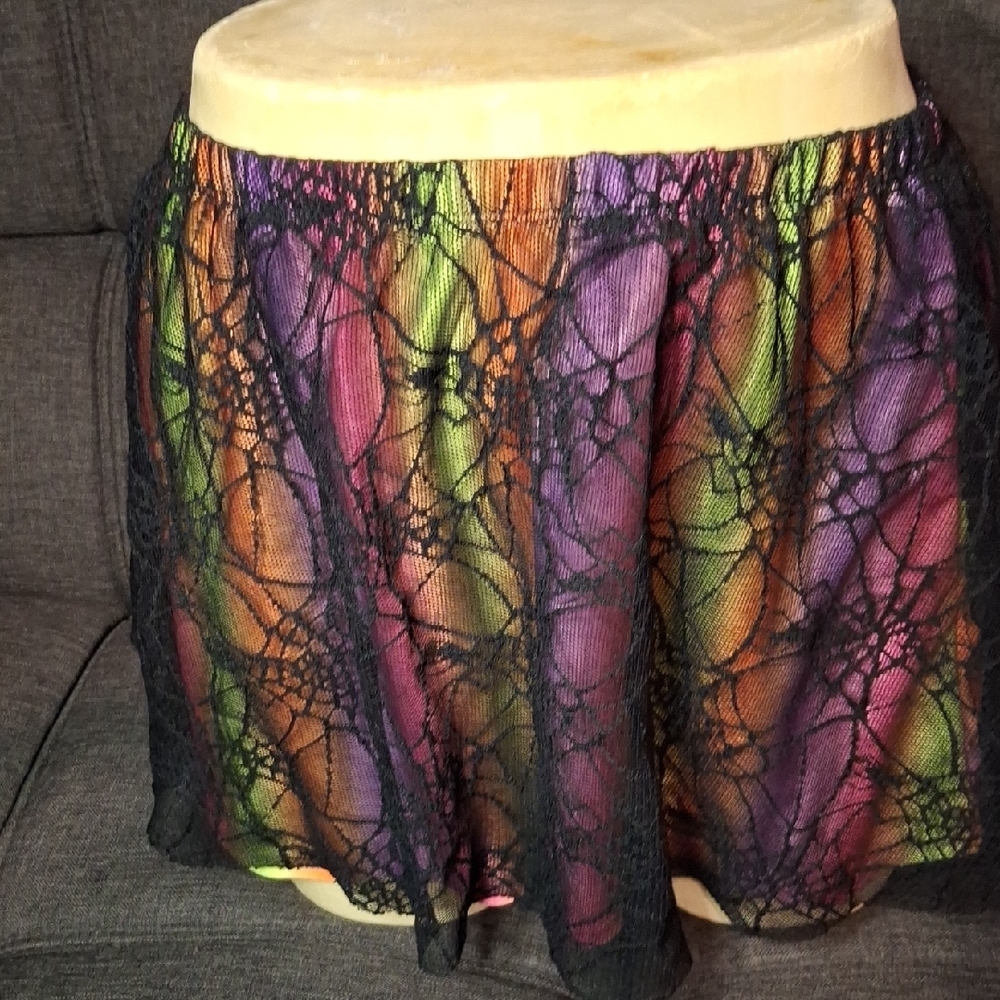 Spirit Green and Purple Mini Bubble Skirt for Resort Wear